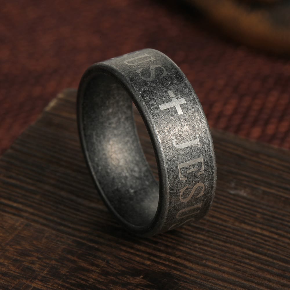 christiandiscipleshop Minimalist 925 Silver Jesus & Cross Ring : Subtle Symbol of Faith
