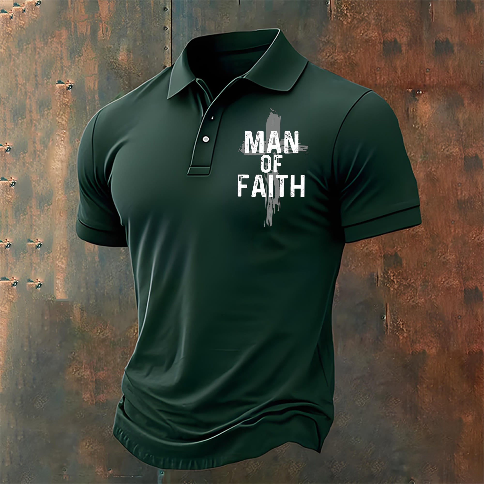 christiandiscipleshop Man of Faith Christian Casual Polo Shirt
