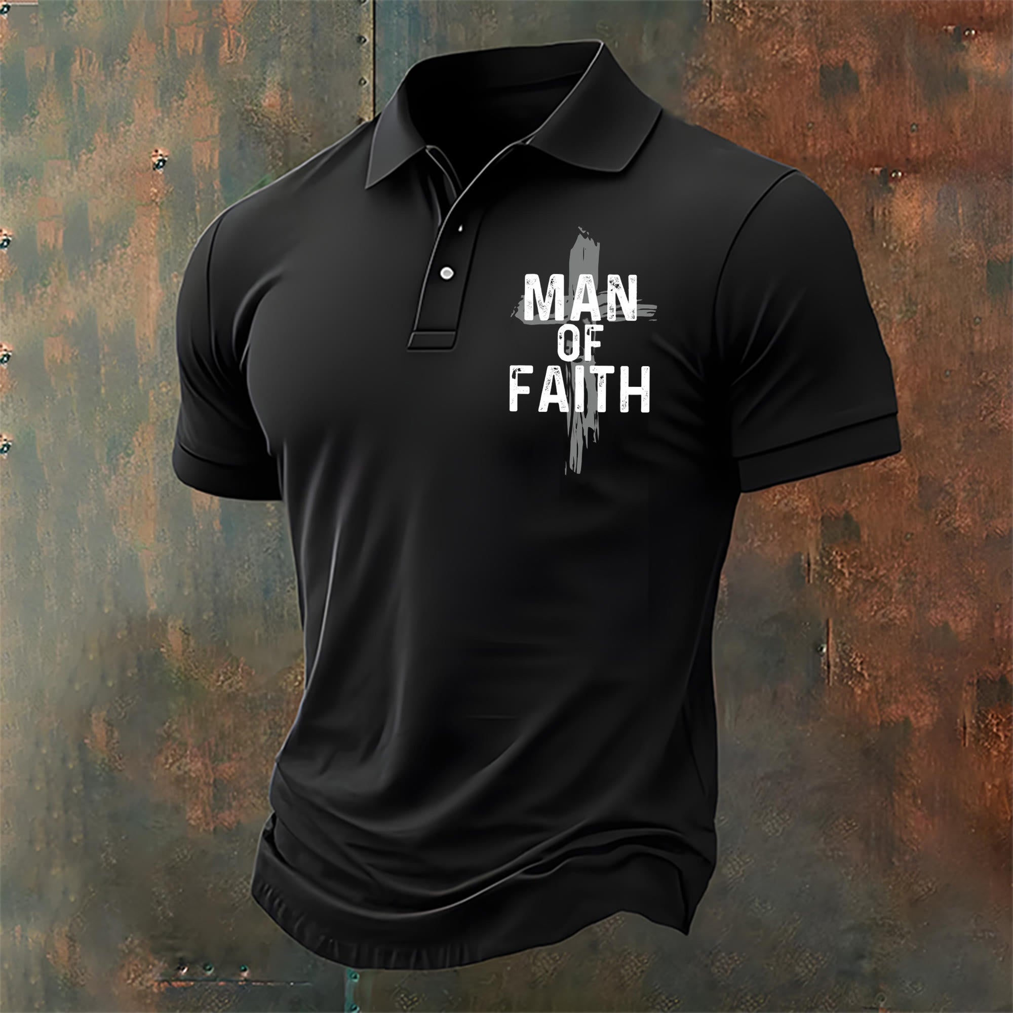 christiandiscipleshop Man of Faith Christian Casual Polo Shirt