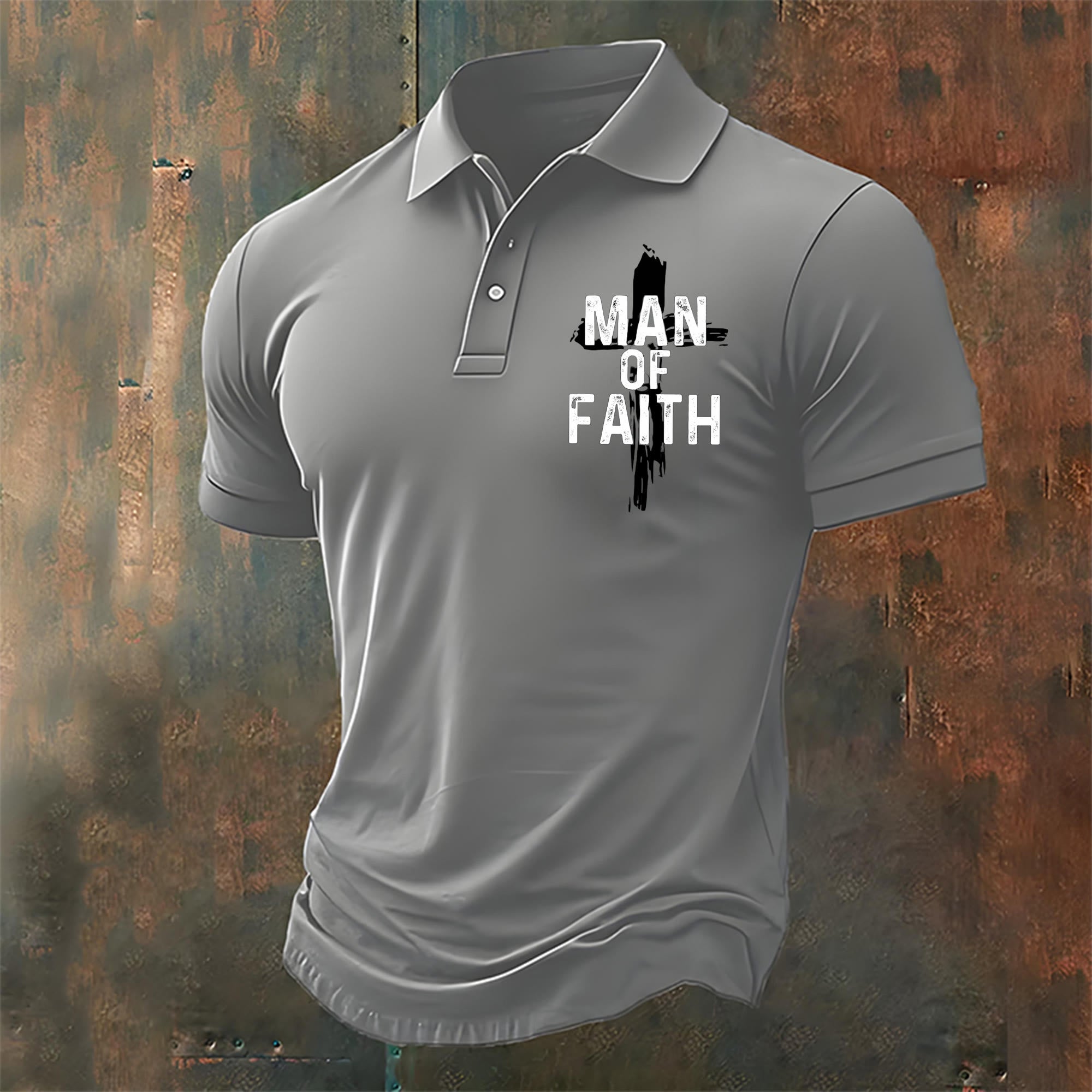 christiandiscipleshop Man of Faith Christian Casual Polo Shirt