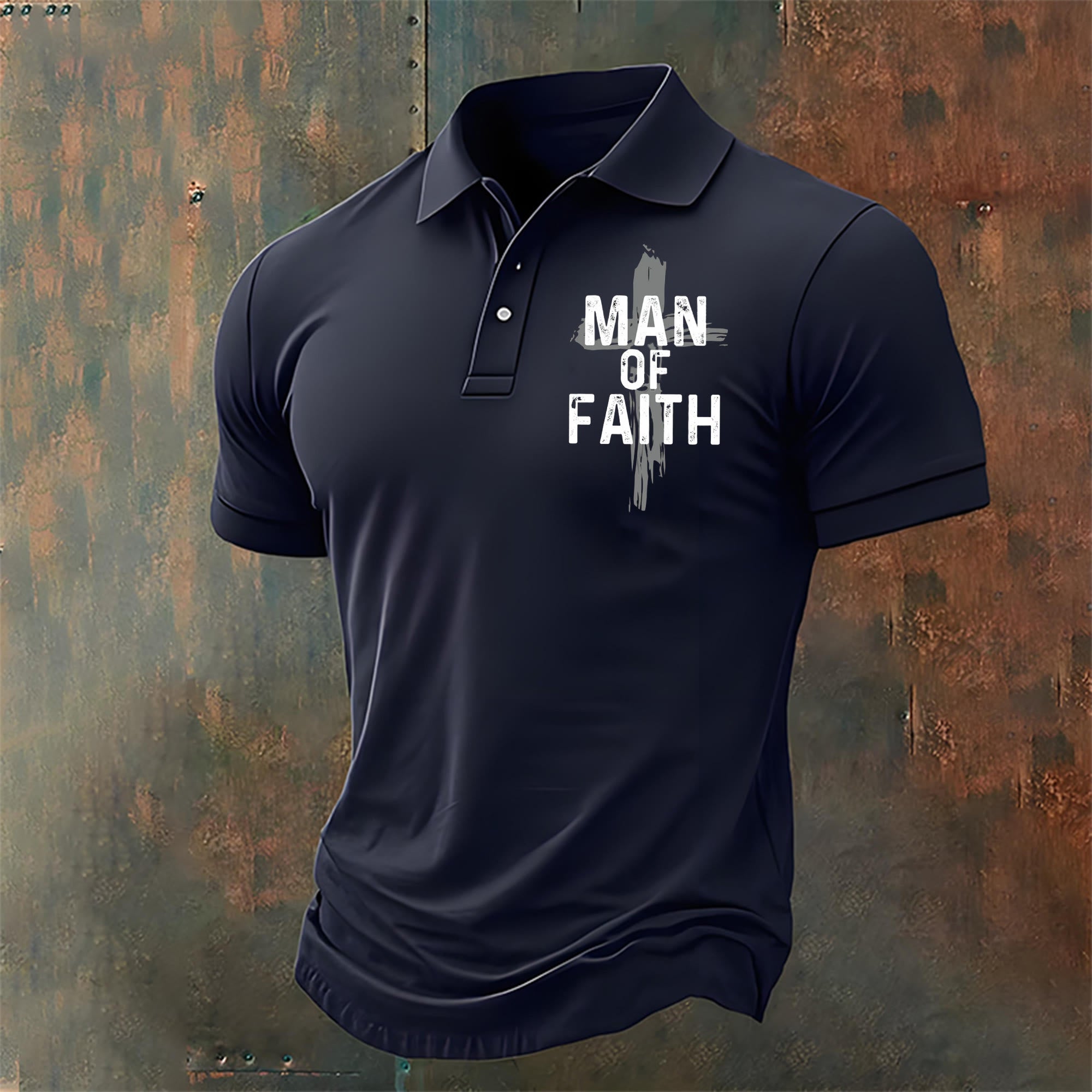 christiandiscipleshop Man of Faith Christian Casual Polo Shirt