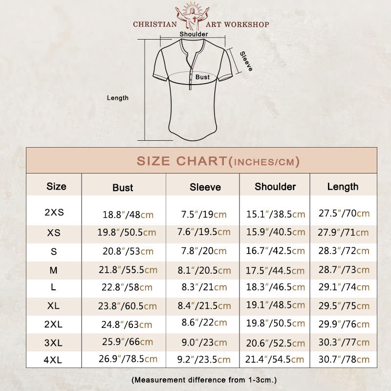 christiandiscipleshop Men's Let Your Faith Be Bigger Than Your Fear Henley Neck T-Shirt