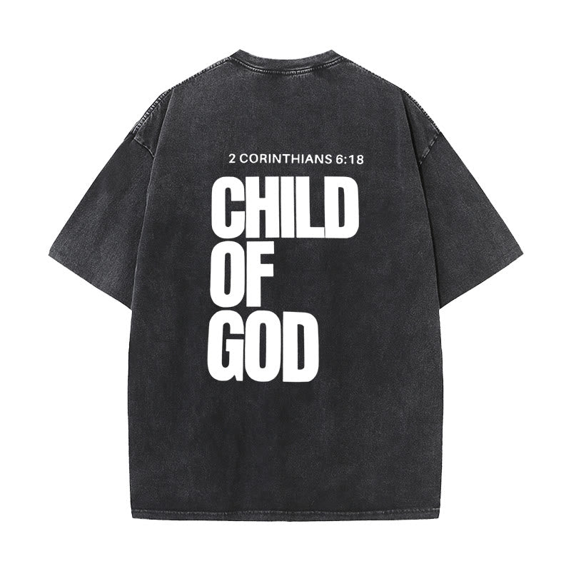 christiandiscipleshop Minimalist Child of God Unisex Washed T-Shirt: Bold Faith in Clean Design