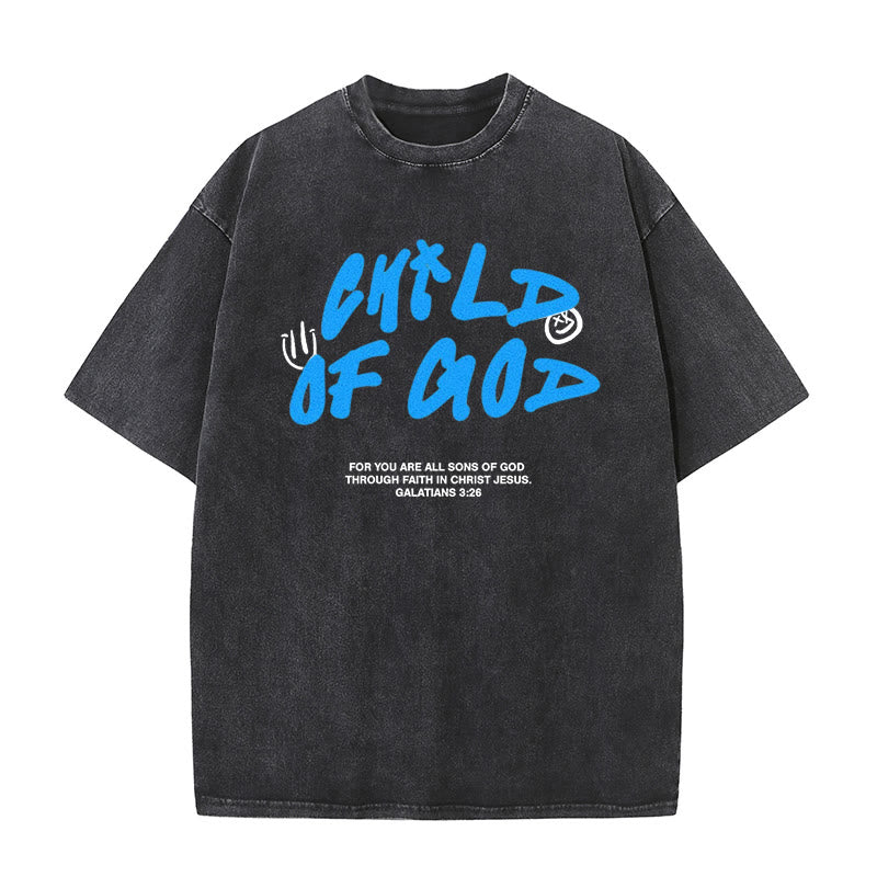 christiandiscipleshop Vibrant Graffiti Style Child of God Unisex Washed T-Shirt