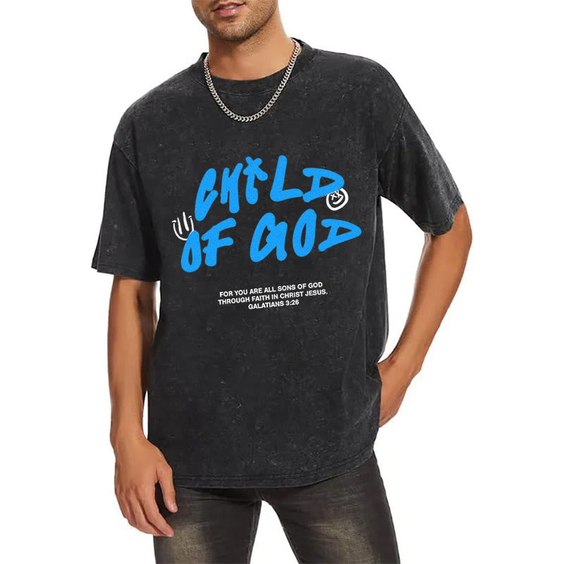 christiandiscipleshop Vibrant Graffiti Style Child of God Unisex Washed T-Shirt