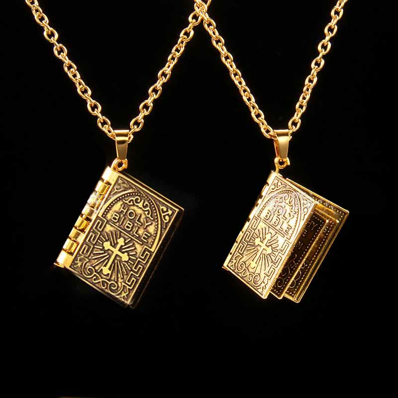 christiandiscipleshop Turnable Cross Holy Bible Pendant Quality Necklace