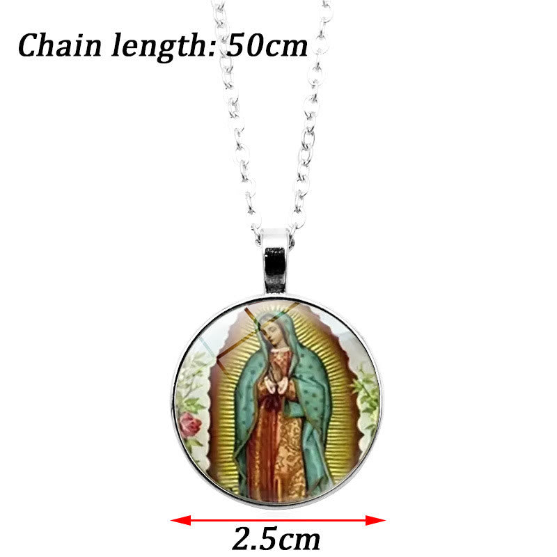 Christiandiscipleshop God Bless The Rose Of The Virgin Mary Glass Jewelry Set