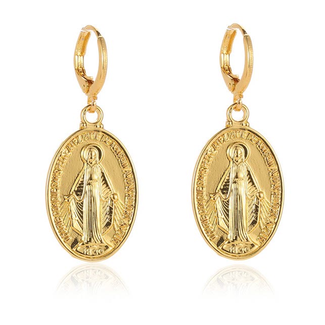 christiandiscipleshop Miraculous Mary Medals Religion Earrings