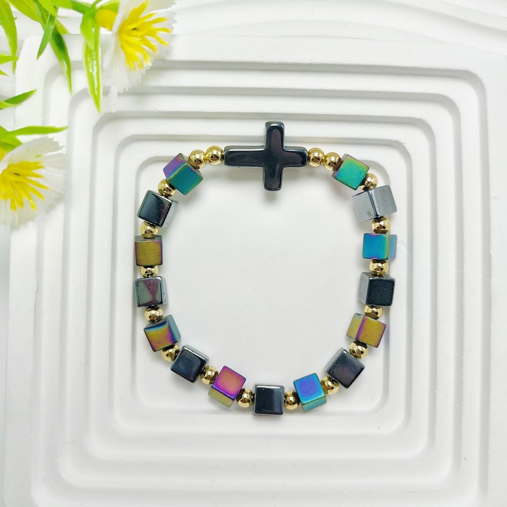 Cross Dazzle Black Sparkle Bracelet