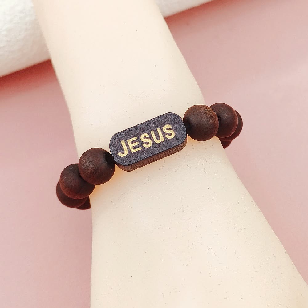 christiandiscipleshop Jesus Wooden Bracelet  Jewelry Gifts