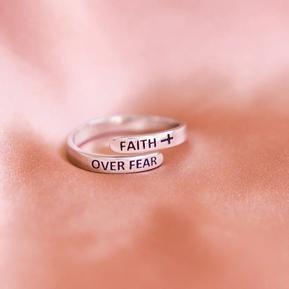 Christiandiscipleshop Faith-Over Fear: Minimalist Christ Bible Ring