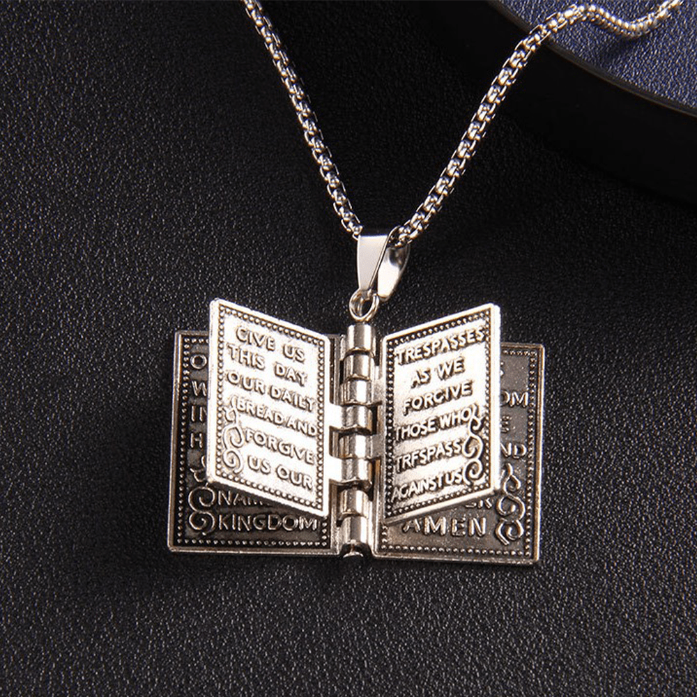 christiandiscipleshop Turnable Cross Holy Bible Pendant Quality Necklace