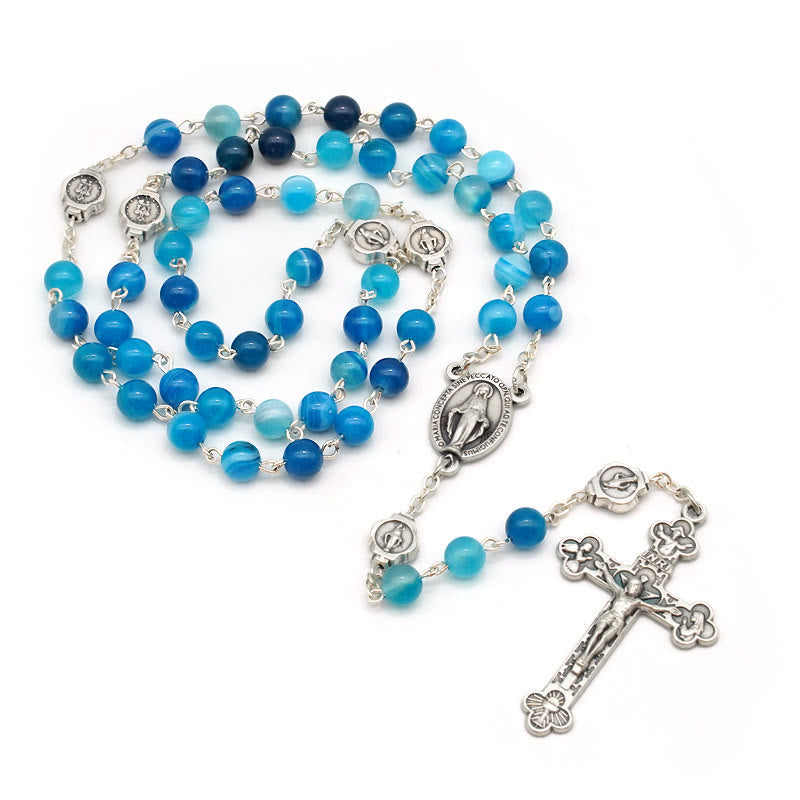 Christianartworkshop Agate Blessing Prayer Rosary (3 color)