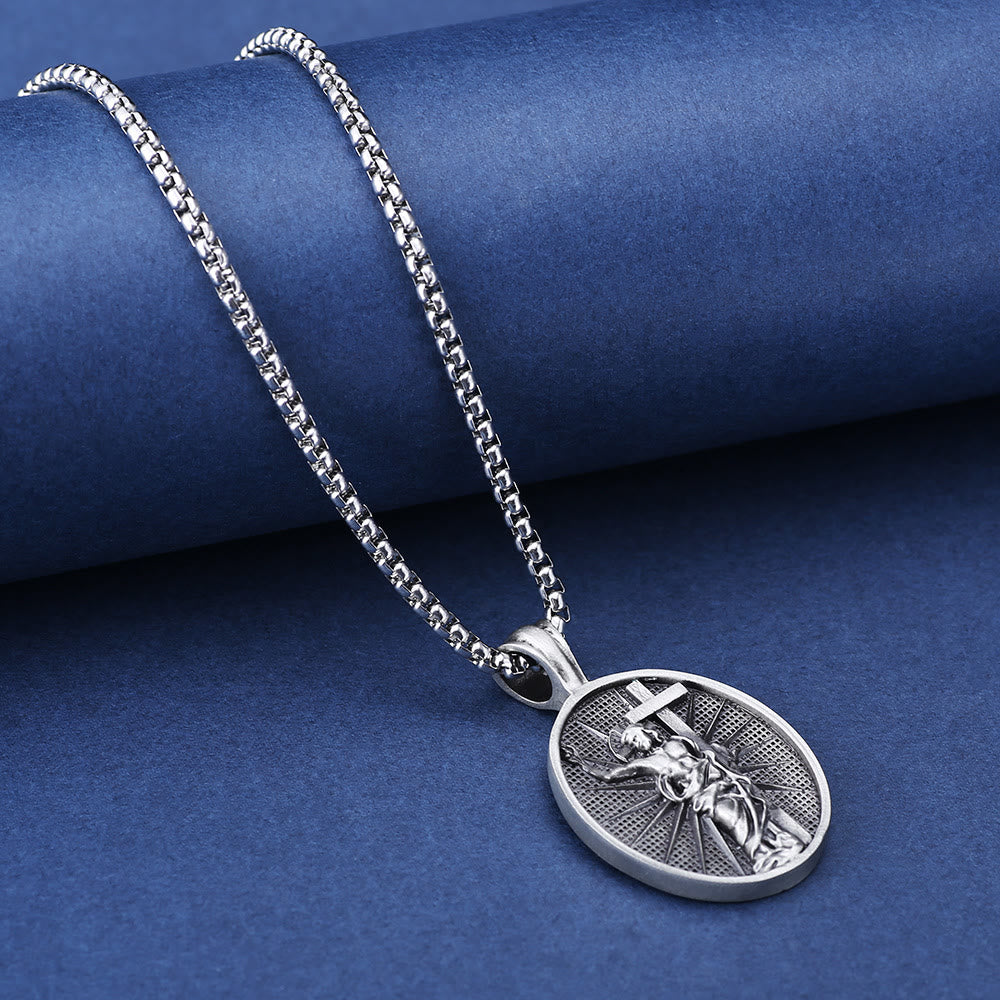 Christiandiscipleshop Risen Jesus Medallion Christian Religious Necklace