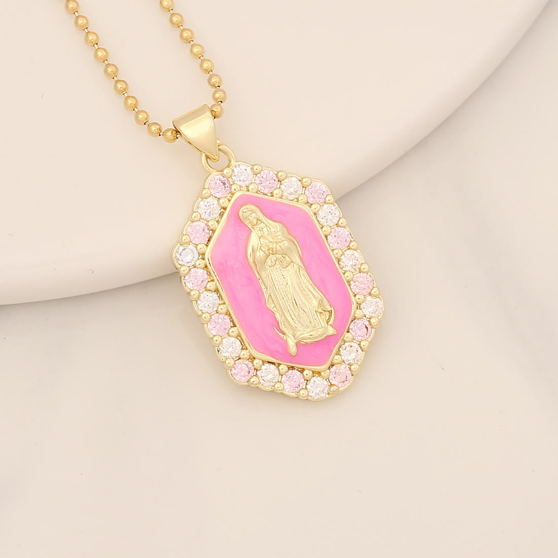Christiandiscipleshop Exquisite Blessed Mary Micro-inlaid Zircon Necklace
