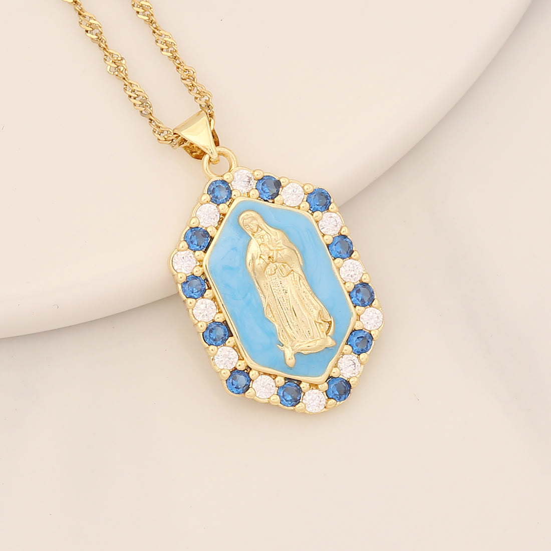 Christiandiscipleshop Exquisite Blessed Mary Micro-inlaid Zircon Necklace