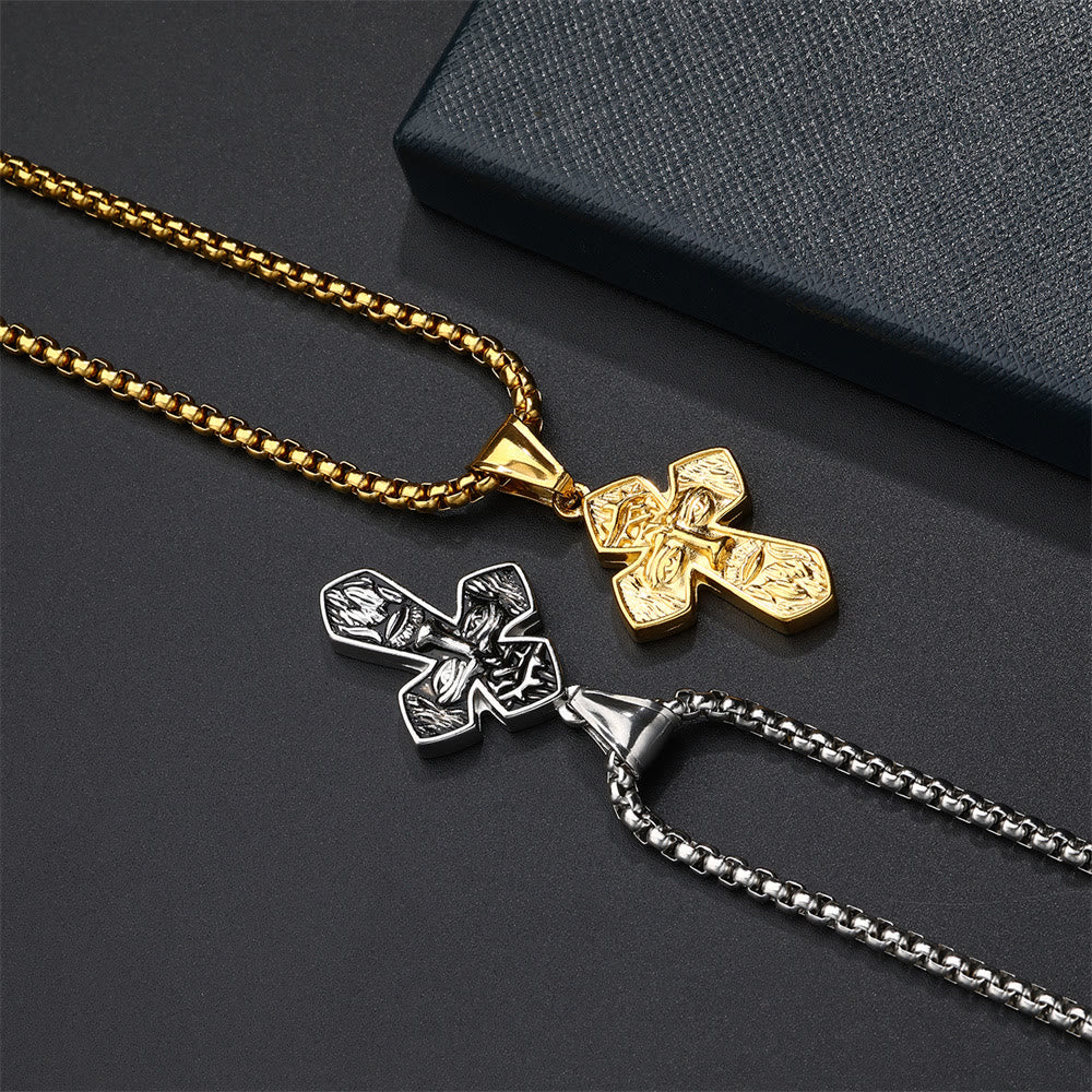 christiandiscipleshop Jesus Cross Silver Handmade Christian Pendant Necklace