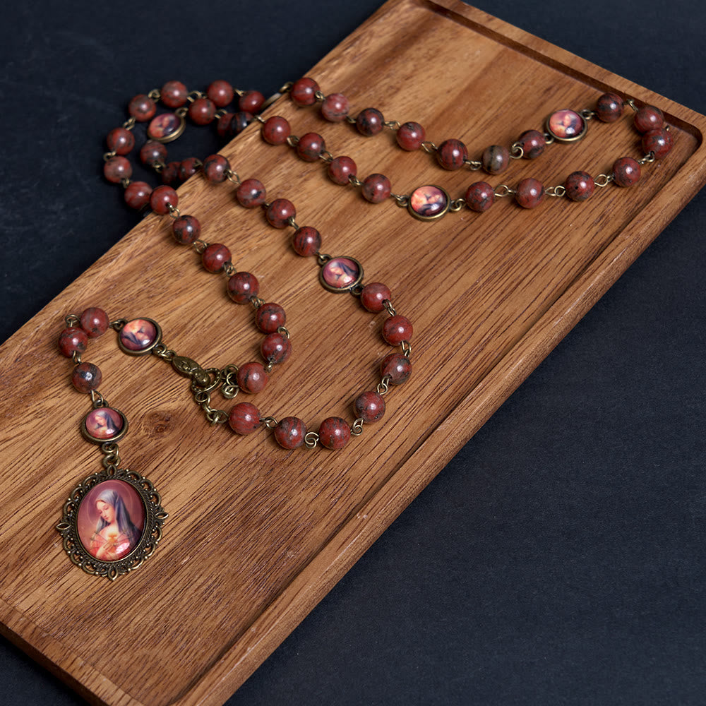 Christiandiscipleshop Our Lady Seven Sorrows Natural Sesame Stone Rosary