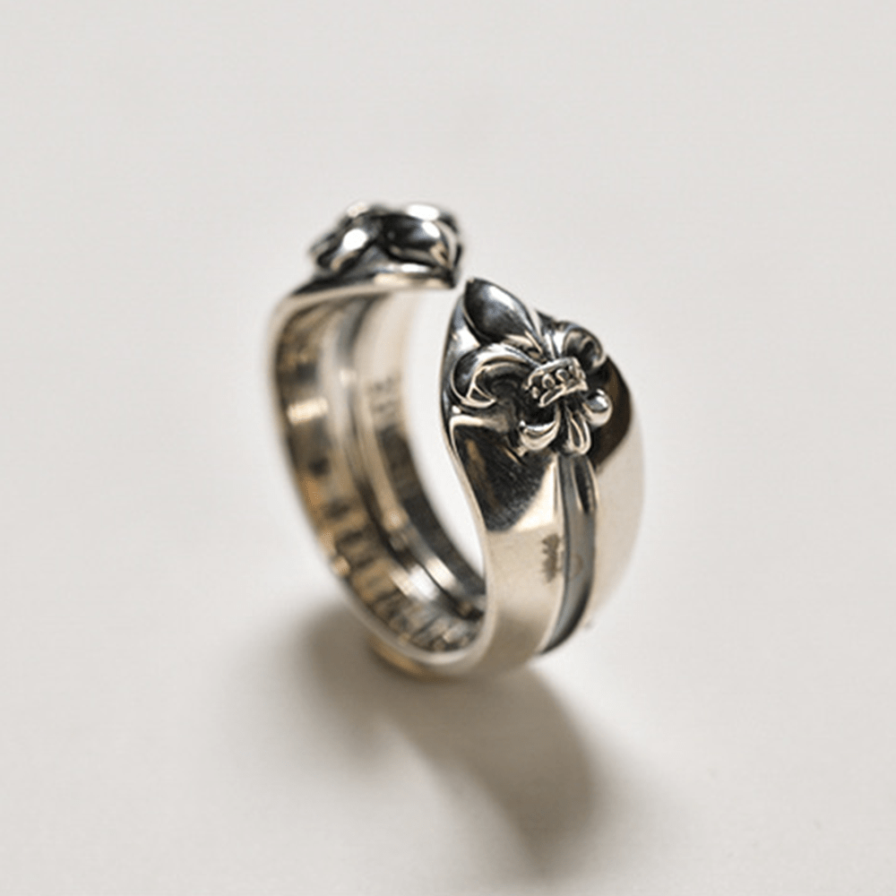 christiandiscipleshop Medieval Retro Cross Iris Adjustable Ring