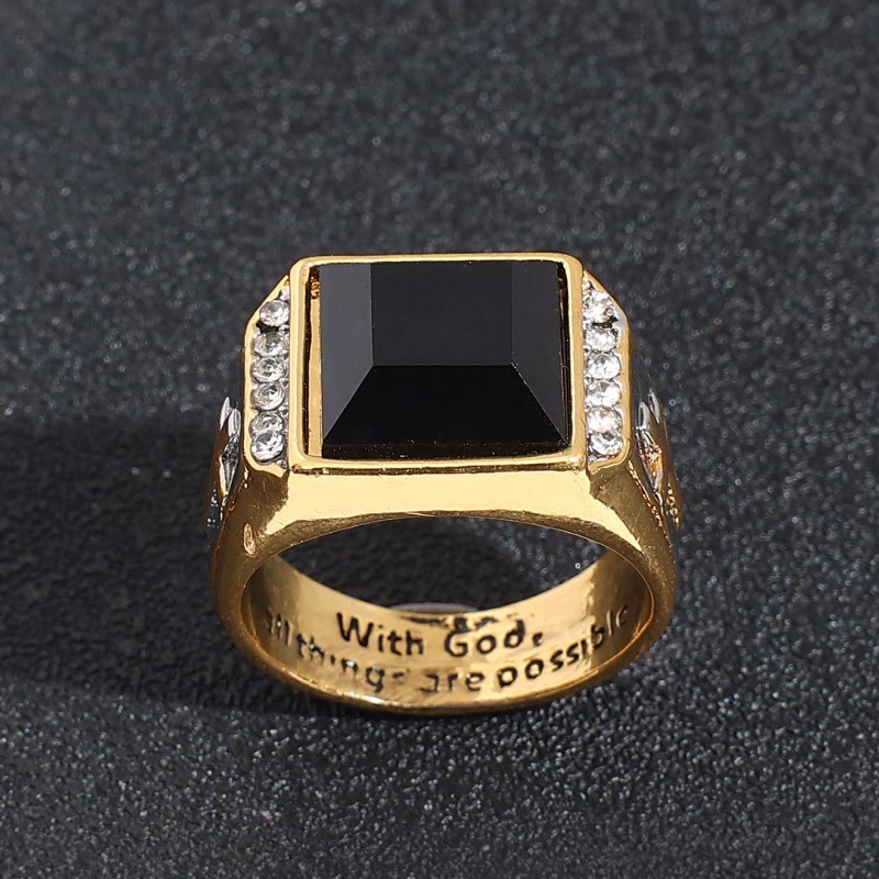 Christiandiscipleshop Faith Two Tone Plated Cross Ring - With God All Things Are Possible