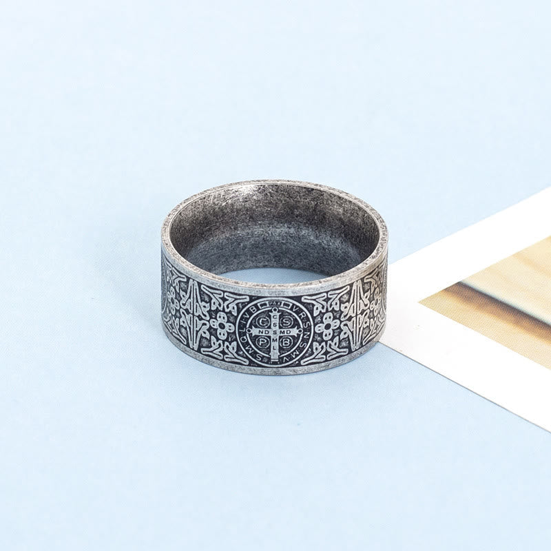 christiandiscipleshop Vintage St. Benedict Catholic Ring