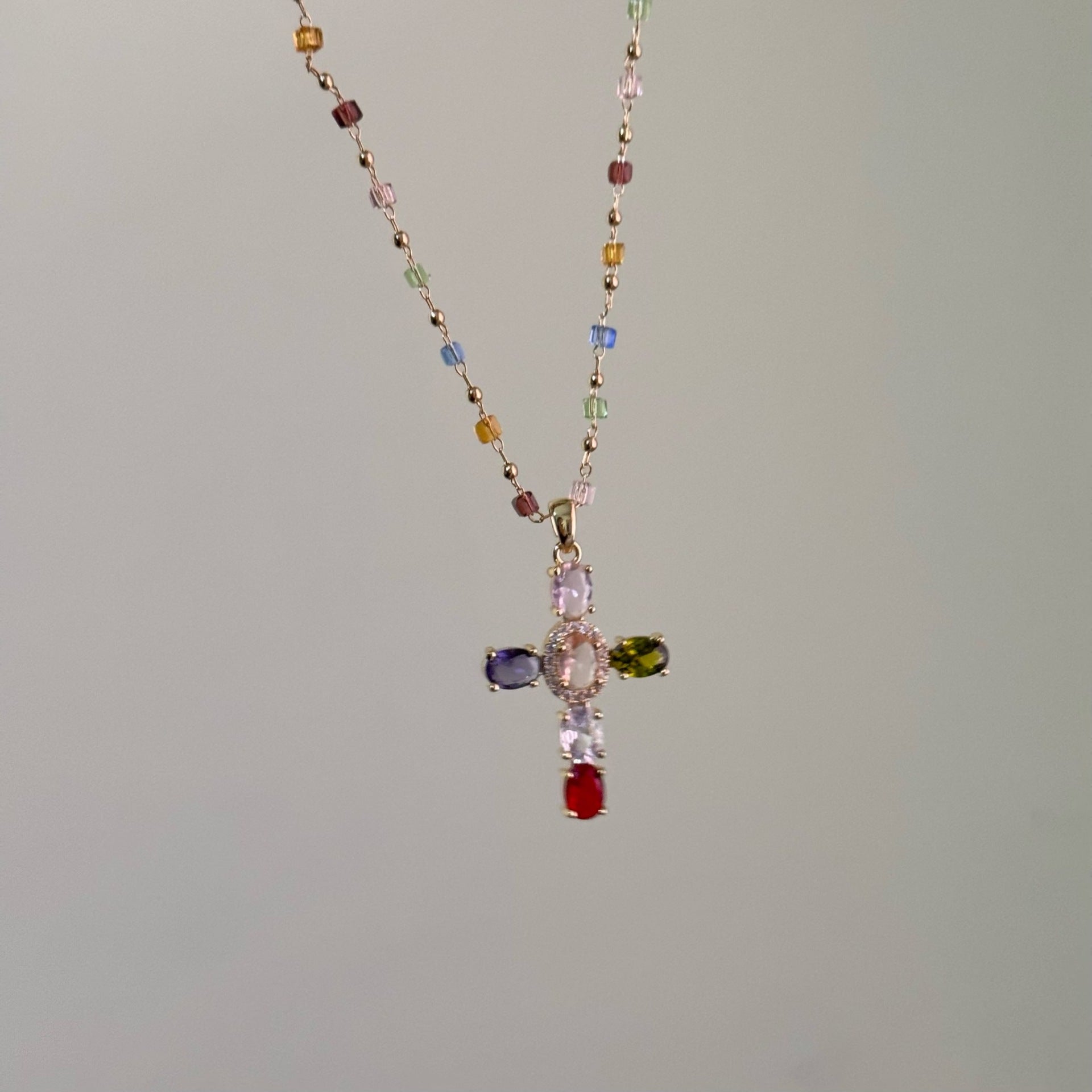 Christianartworkshop Bible 12 Gemstones Cross Pendant Necklace