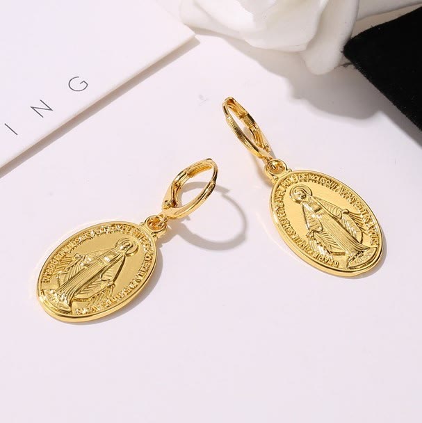 christiandiscipleshop Miraculous Mary Medals Religion Earrings