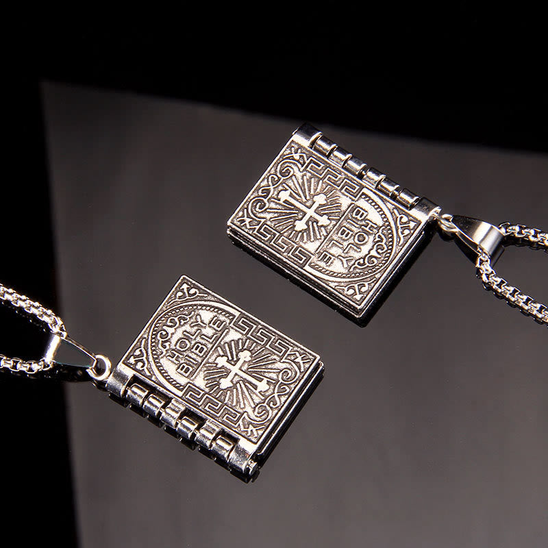 christiandiscipleshop Turnable Cross Holy Bible Pendant Quality Necklace