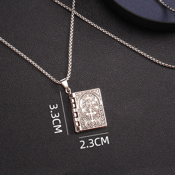christiandiscipleshop Turnable Cross Holy Bible Pendant Quality Necklace