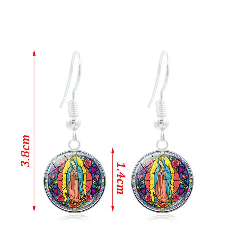 Christiandiscipleshop Santa Maria Our Lady Religious Glass Jewelry Set