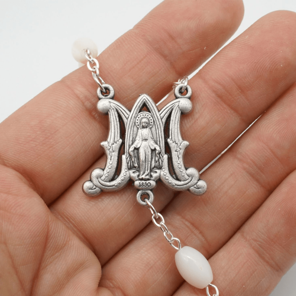 Christianartworkshop Blessed Virgin Mary: Catholic Mother-of-Pearl Rosary