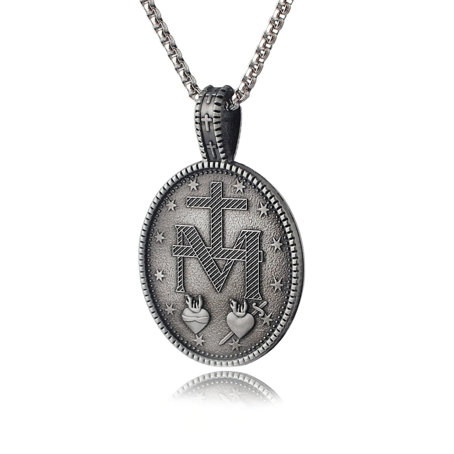 christiandiscipleshop Miraculous Virgin Mary Medallion Pendant Necklace