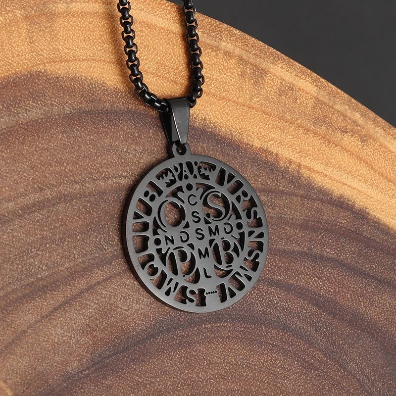 Christiandiscipleshop St. Benedict Symbol Openwork Pendant Necklace