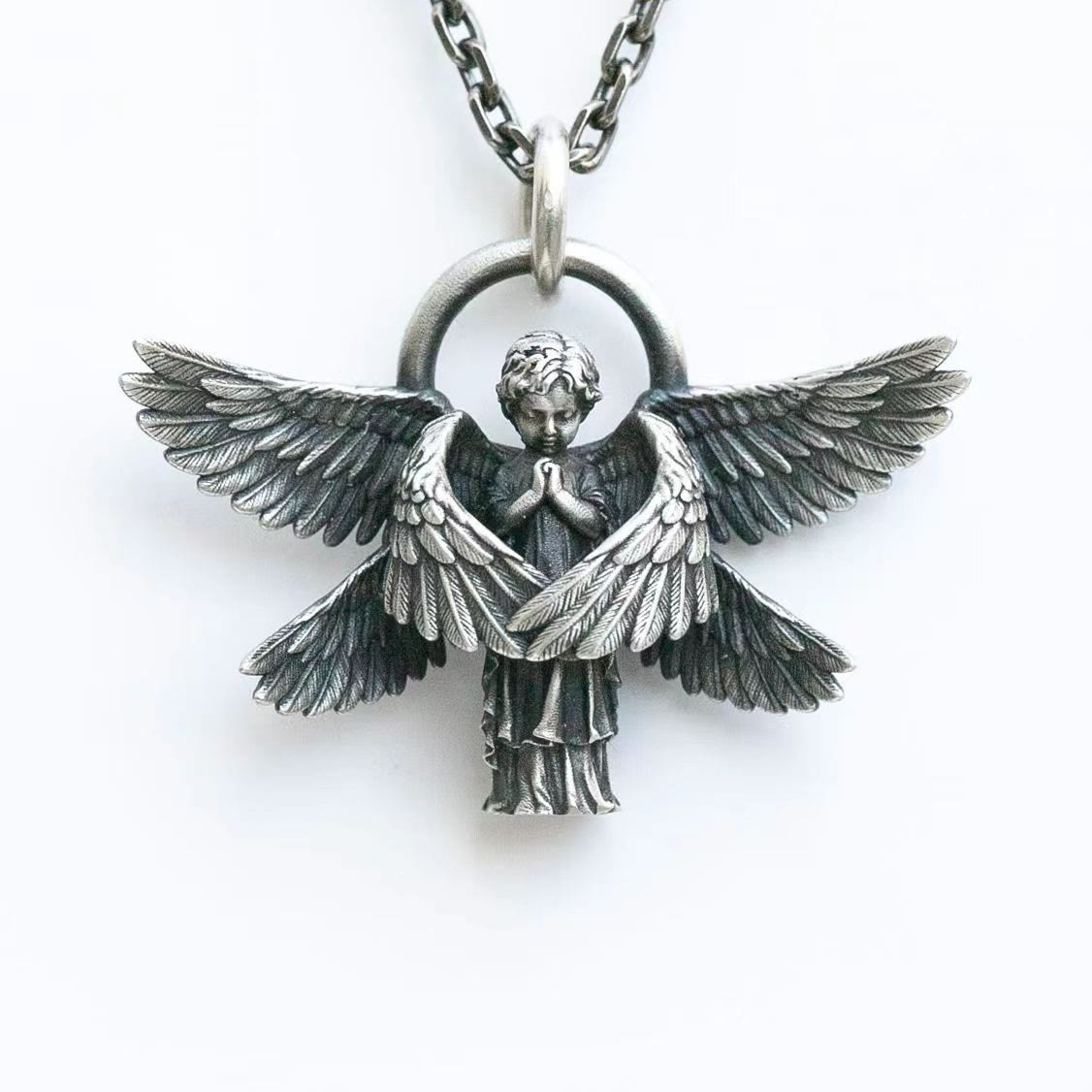 Christiandiscipleshop Praying Angel Wing Pendant Good Luck Necklace