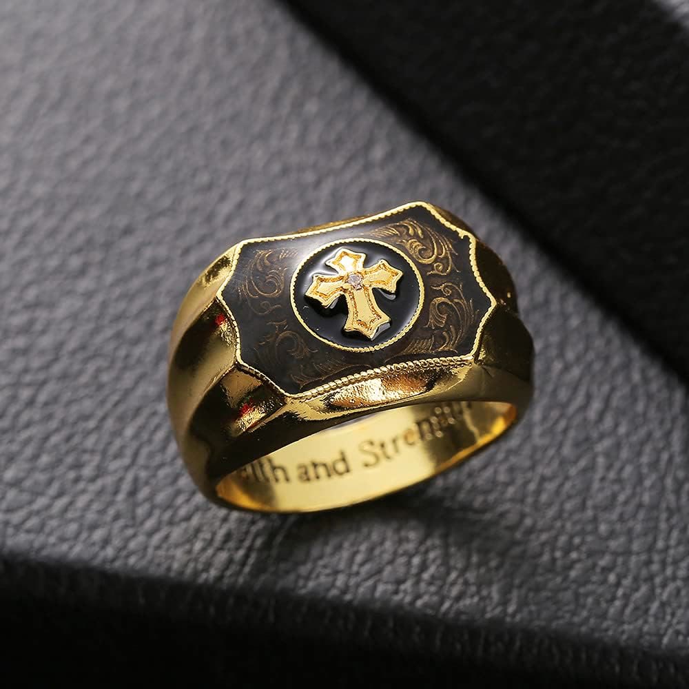 Christiandiscipleshop Faith and Strength Jesus Cross Religious Ring