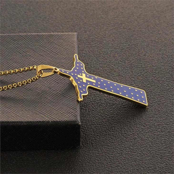 Christiandiscipleshop God Cross Pendant Titanium Necklace
