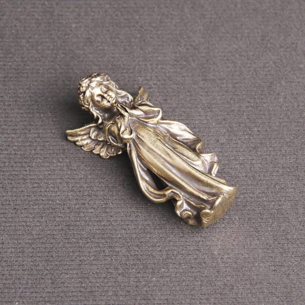 Christiandiscipleshop Retro Style Brass Stereoscopic Bronze Guardian Angel Desktop Decorations Ornament