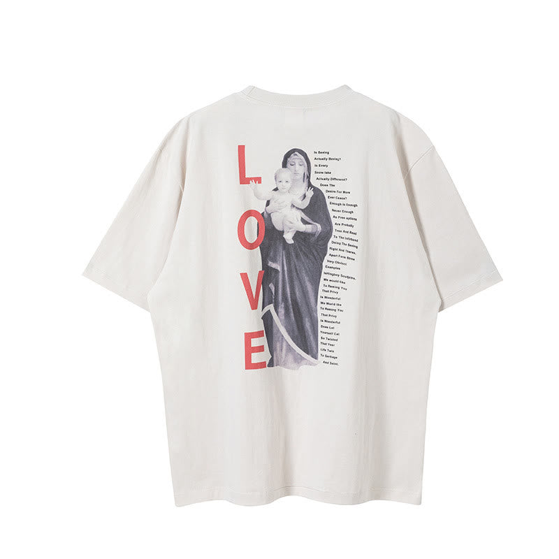 Christiandiscipleshop Retro Washed Style Life Madonna and Child Short Sleeve Washed T-shirt