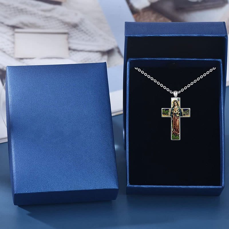 christiandiscipleshop Virgin Mary Cross Pendant Necklace Religion Jewelry