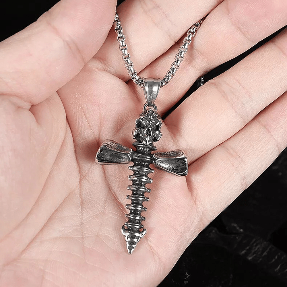 Christiandiscipleshop Punk Style Skull Crossbones Pendant Necklace