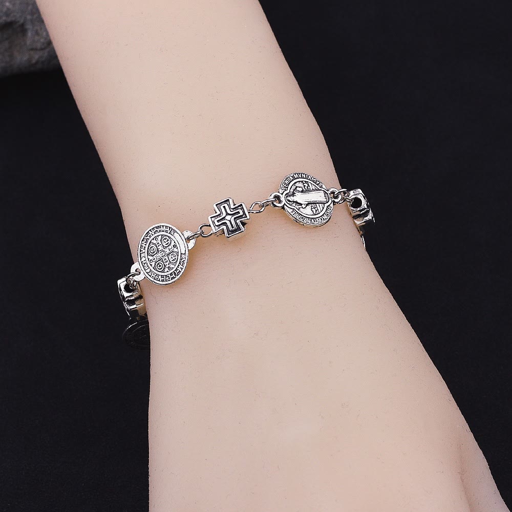 Christiandiscipleshop St. Benedict Medal Cross Protection Bracelet