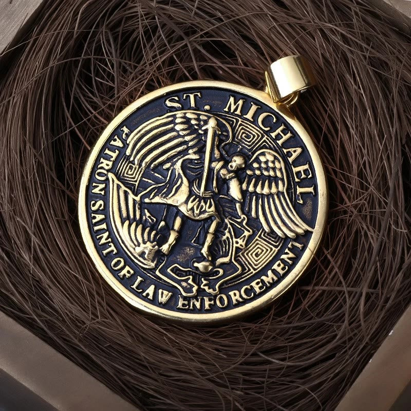 Christianartworkshop Classic Saint Michael the Archangel Religion Necklace