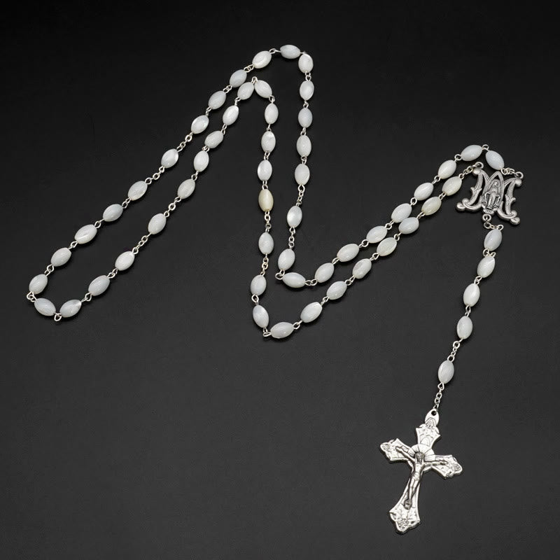 Christianartworkshop Blessed Virgin Mary: Catholic Mother-of-Pearl Rosary
