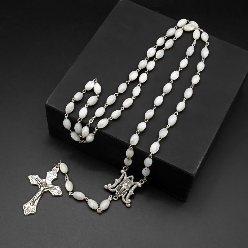 Christianartworkshop Blessed Virgin Mary: Catholic Mother-of-Pearl Rosary