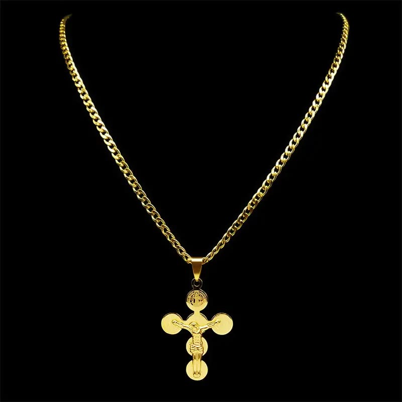 christiandiscipleshop Medal Of St. Benedict Cross Pendant Necklace