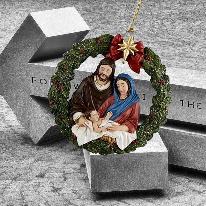 Christiandiscipleshop Colored Resin Model Style Holy Family Christmas Parasite Ornaments