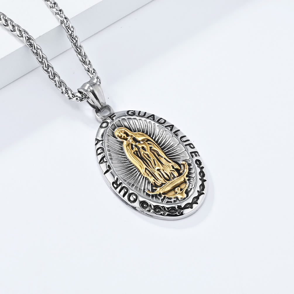 christiandiscipleshopthe 3 Colors Our Lady of Guadalupe Stainless Steel Necklace