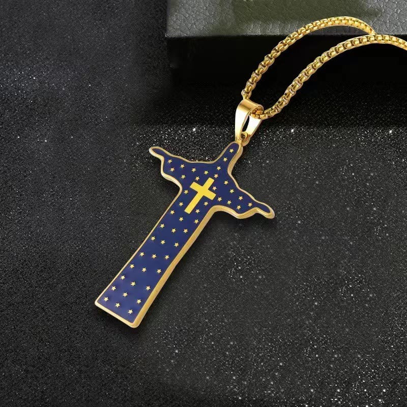 Christiandiscipleshop God Cross Pendant Titanium Necklace