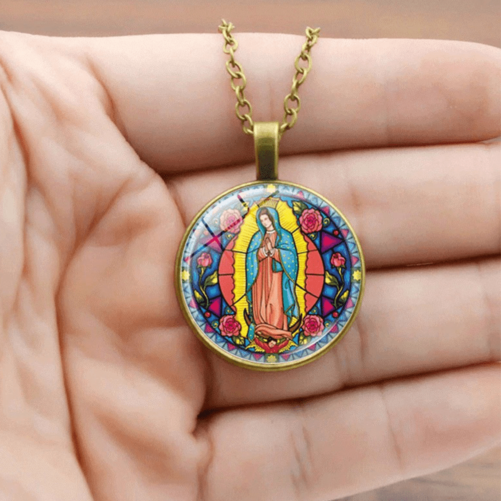 Christiandiscipleshop Santa Maria Our Lady Religious Glass Jewelry Set