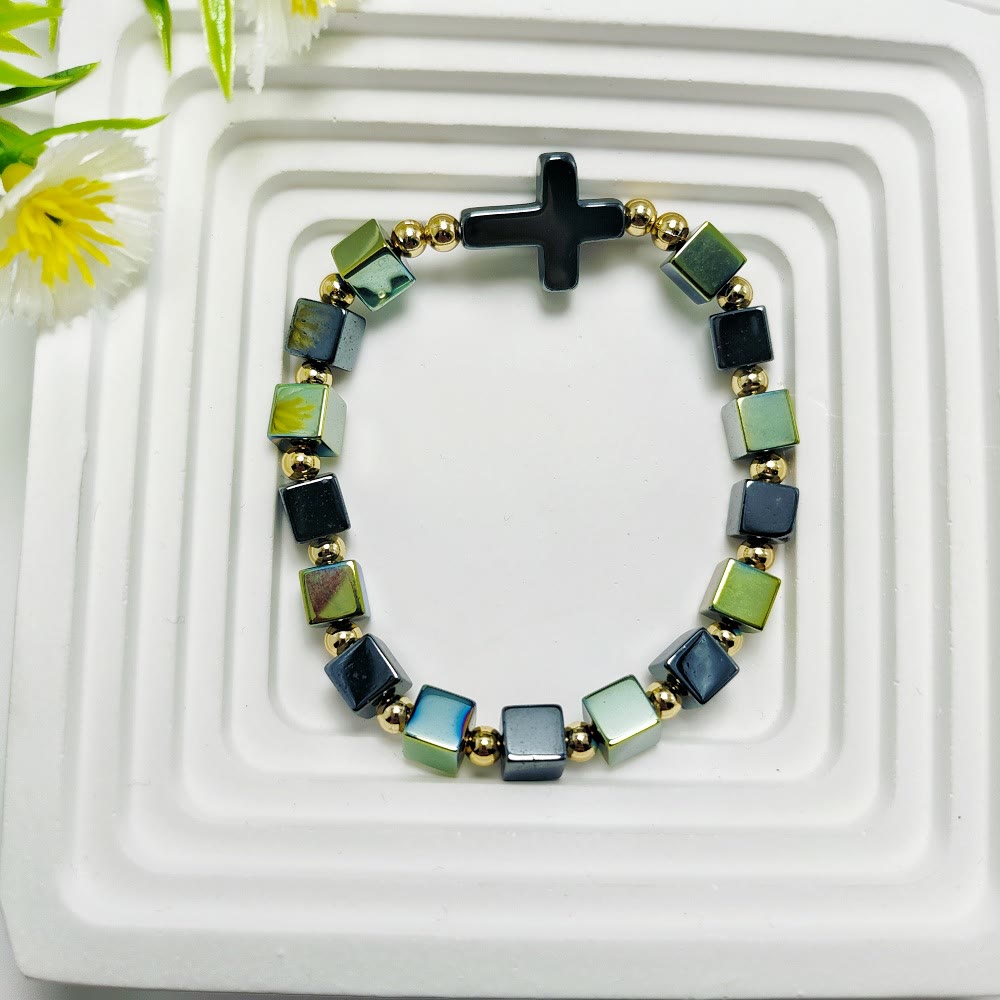 Cross Dazzle Black Sparkle Bracelet